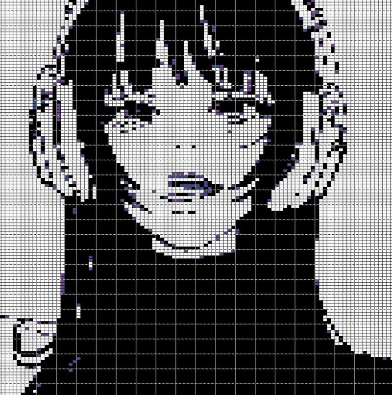 Tranh pixel trắng đen