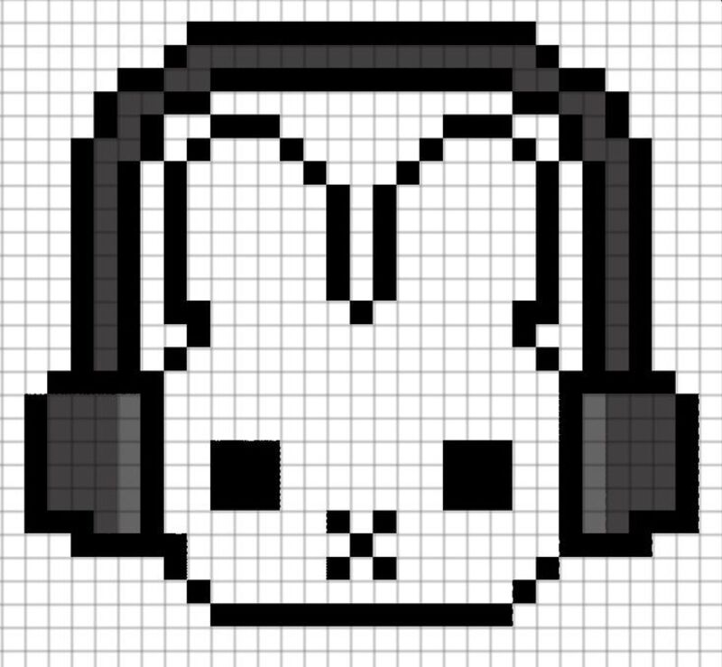 Tranh pixel trắng đen