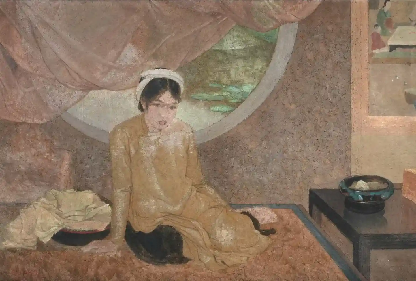 Bức tranh sơn dầu khổ lớn "Jeune vietnamienne alanguie" (Thiếu nữ uể oải)