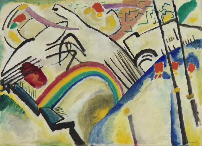 Tác phẩm nghệ thuật giai đoạn chuyển giao Cossacks năm 1910 1911 của danh họa Wassily Kandinsky