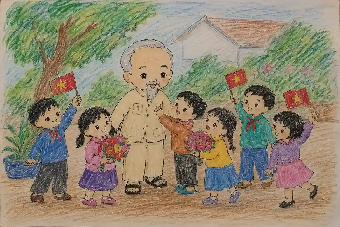 Hình vẽ Bác Hồ phong cách chibi Hình vẽ Bác Hồ phong cách chibi