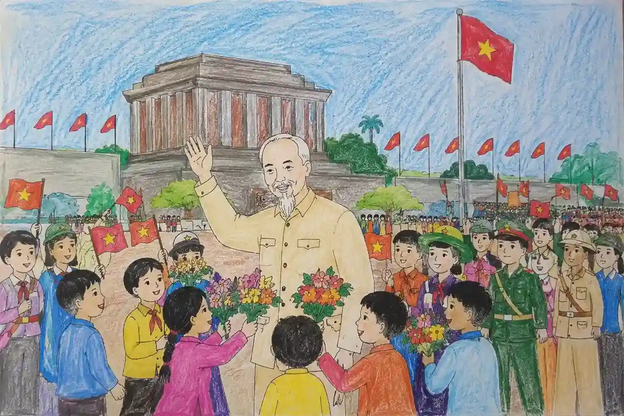 Tranh vẽ Bác Hồ trong ngày Quốc khánh Tranh vẽ Bác Hồ trong ngày Quốc khánh