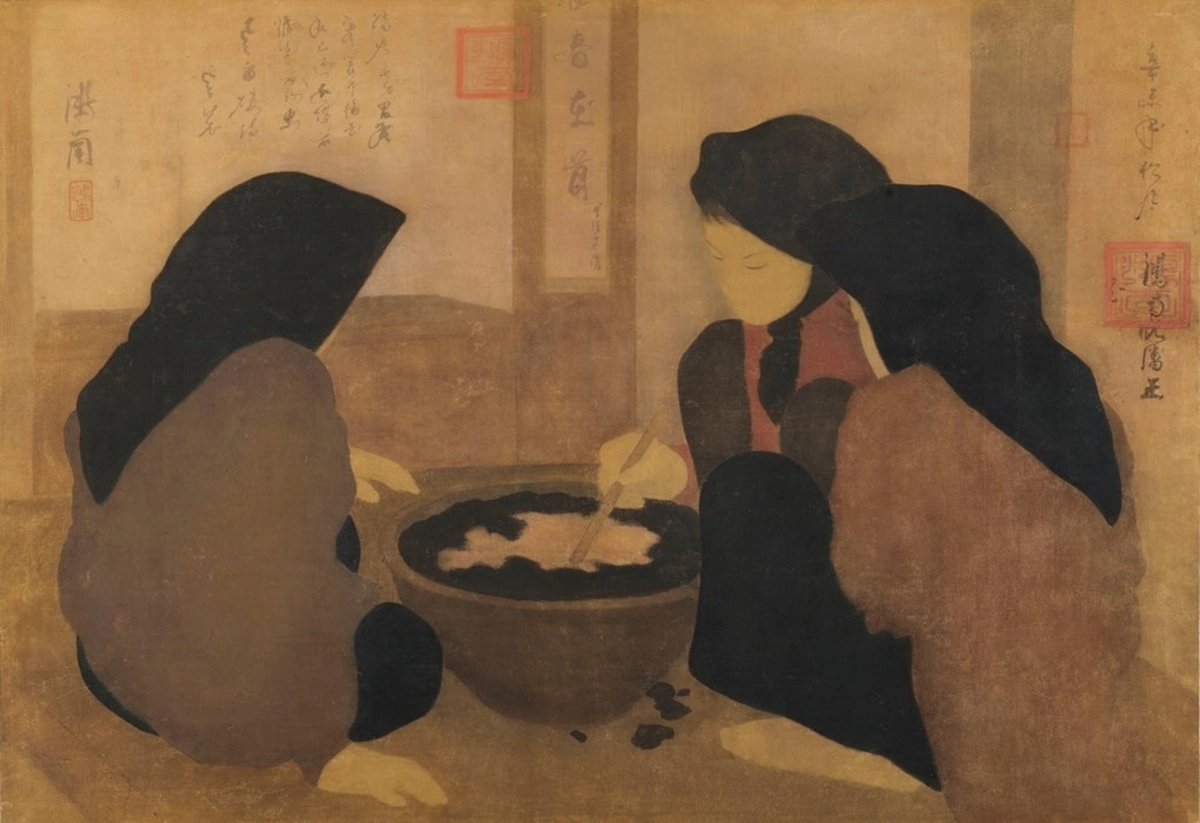 Thợ nhuộm Les Teinturieres tranh lụa Nguyễn Phan Chánh 1931 Thợ nhuộm Les Teinturieres tranh lụa Nguyễn Phan Chánh 1931