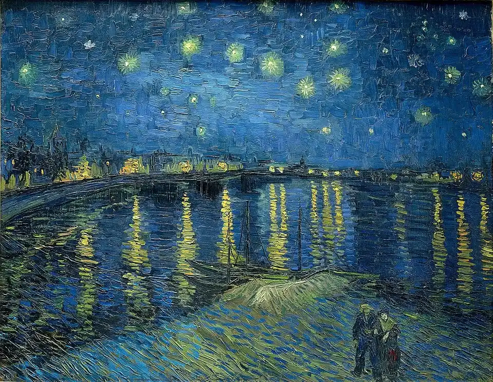 Đêm Đầy Sao Trên Sông Rhône - Starry Night Over the Rhône (1888) Tác phẩm "Đêm Đầy Sao Trên Sông Rhone" – Vincent van Gogh, 1888
