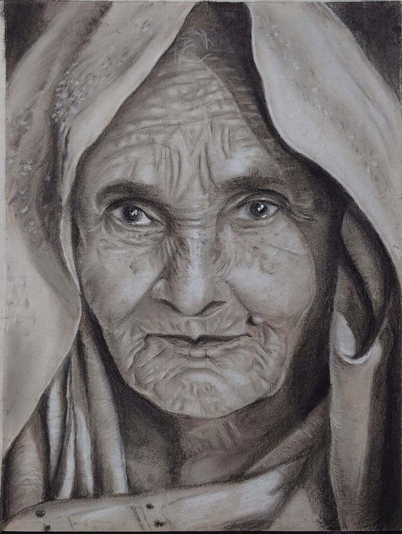 Tranh vẽ chân dung bà
