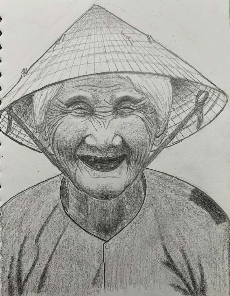 Tranh vẽ chân dung bà