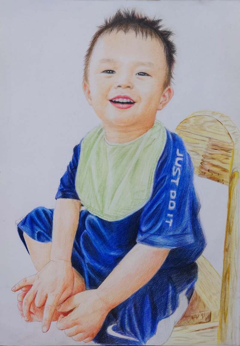 Tranh vẽ chân dung em bé