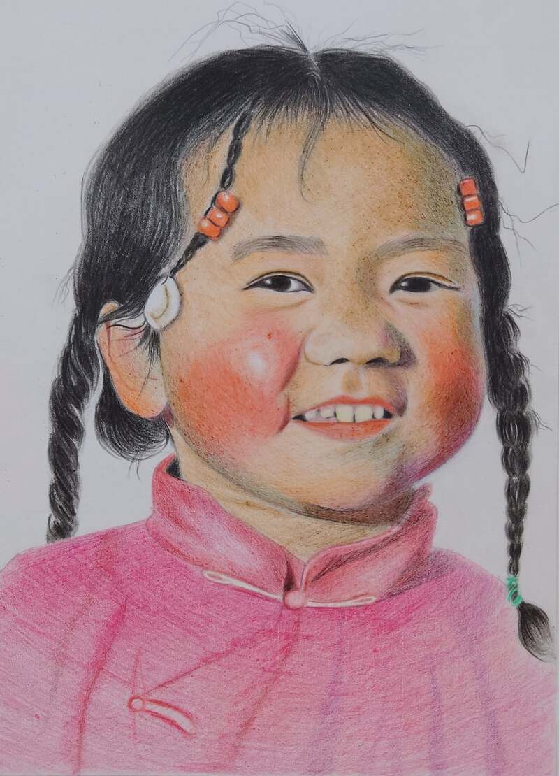 Tranh vẽ chân dung em bé