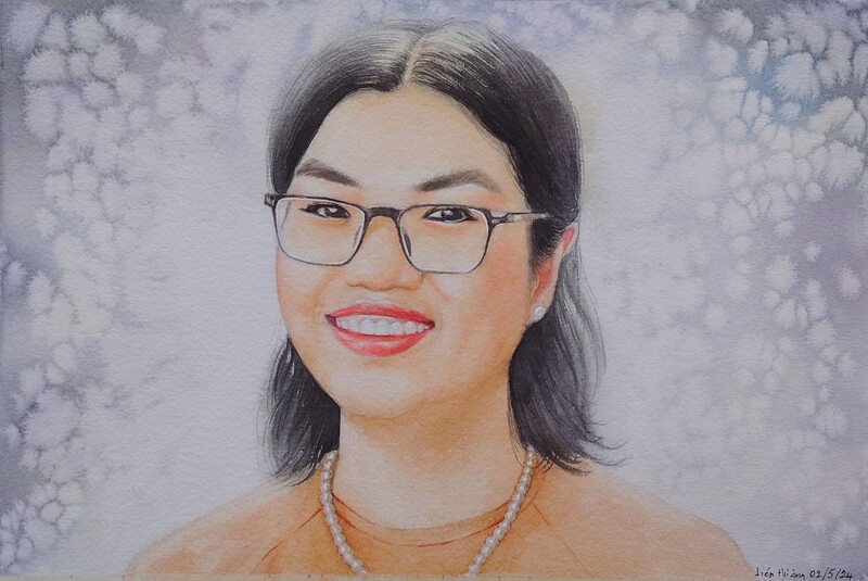 Tranh chân dung màu nước đẹp