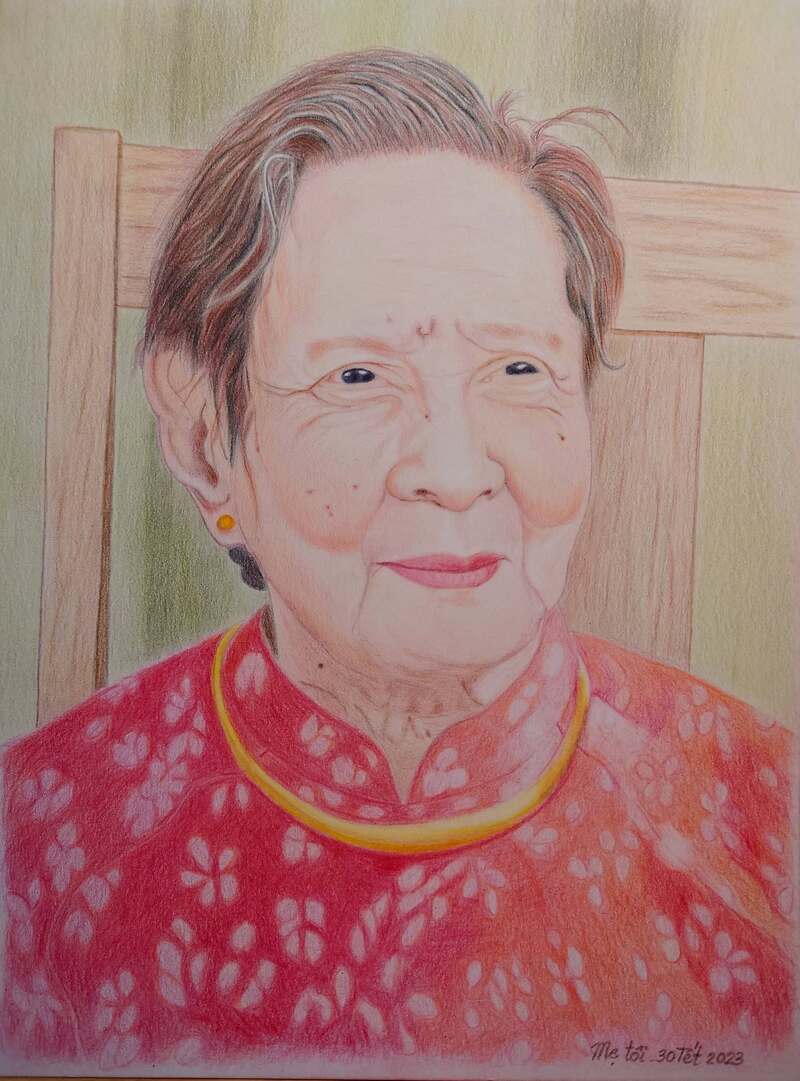 Tranh vẽ chân dung mẹ