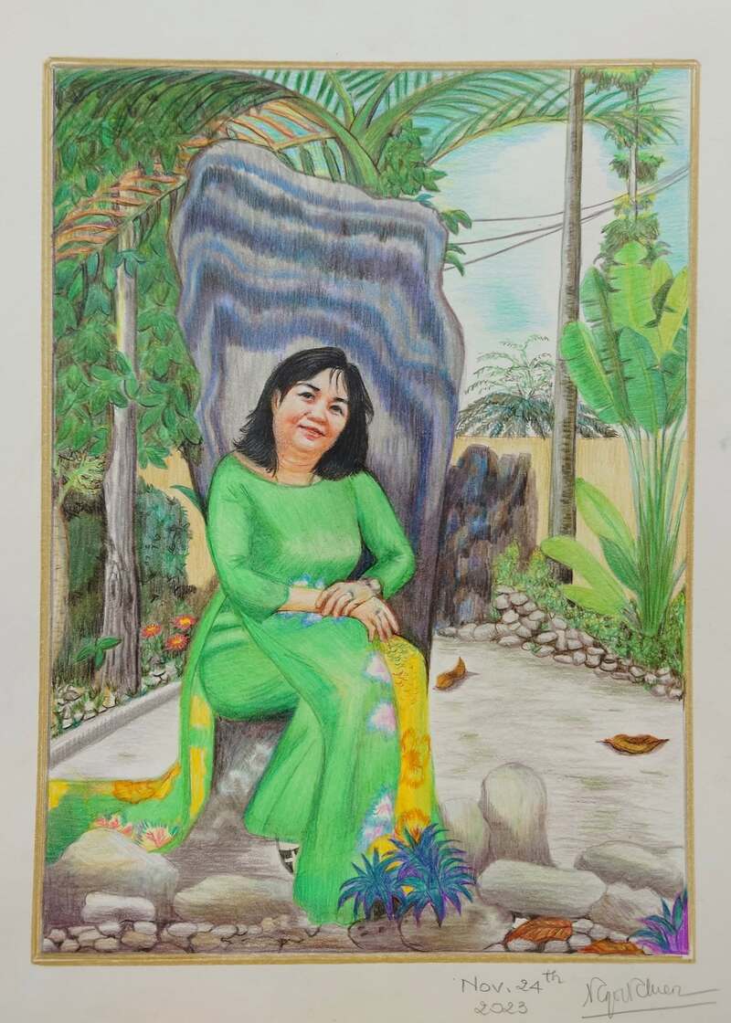 Tranh vẽ chân dung mẹ