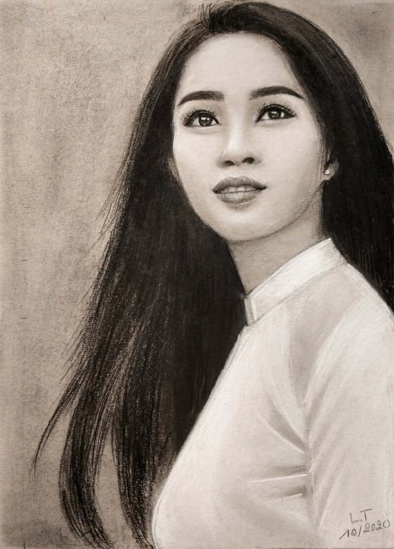 Tranh vẽ chân dung mẹ