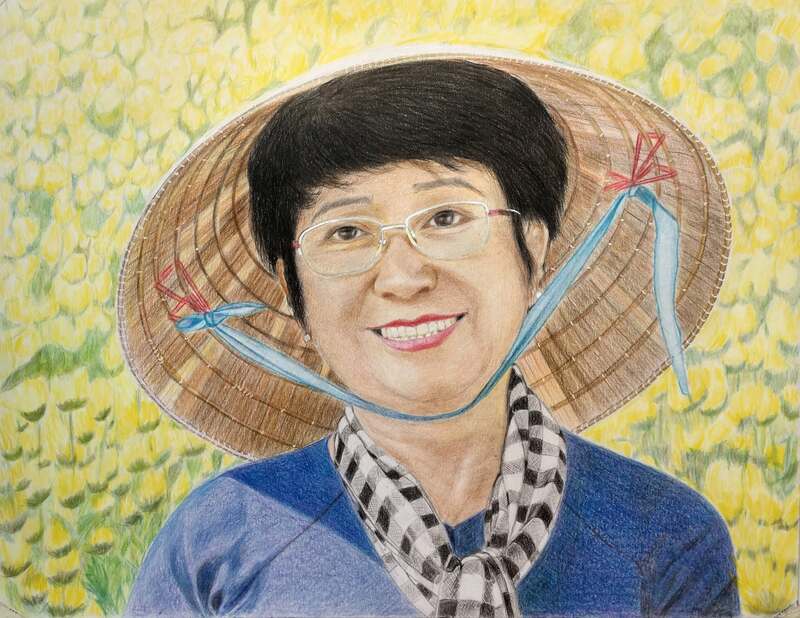 Tranh vẽ chân dung mẹ
