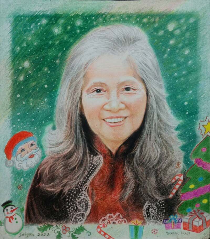 Tranh vẽ chân dung mẹ