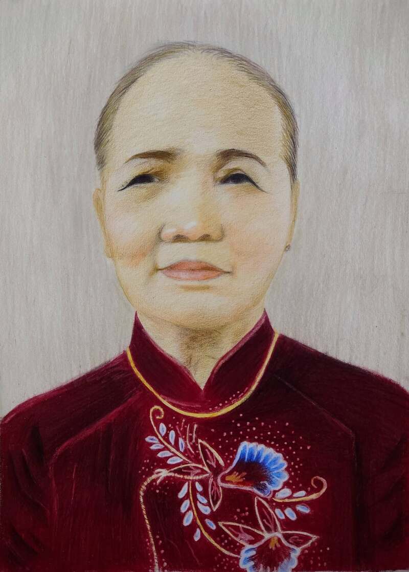 Tranh vẽ chân dung mẹ
