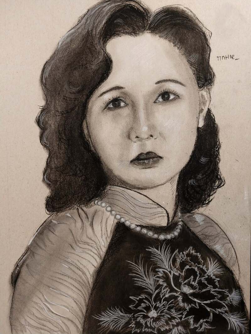 Tranh vẽ chân dung mẹ