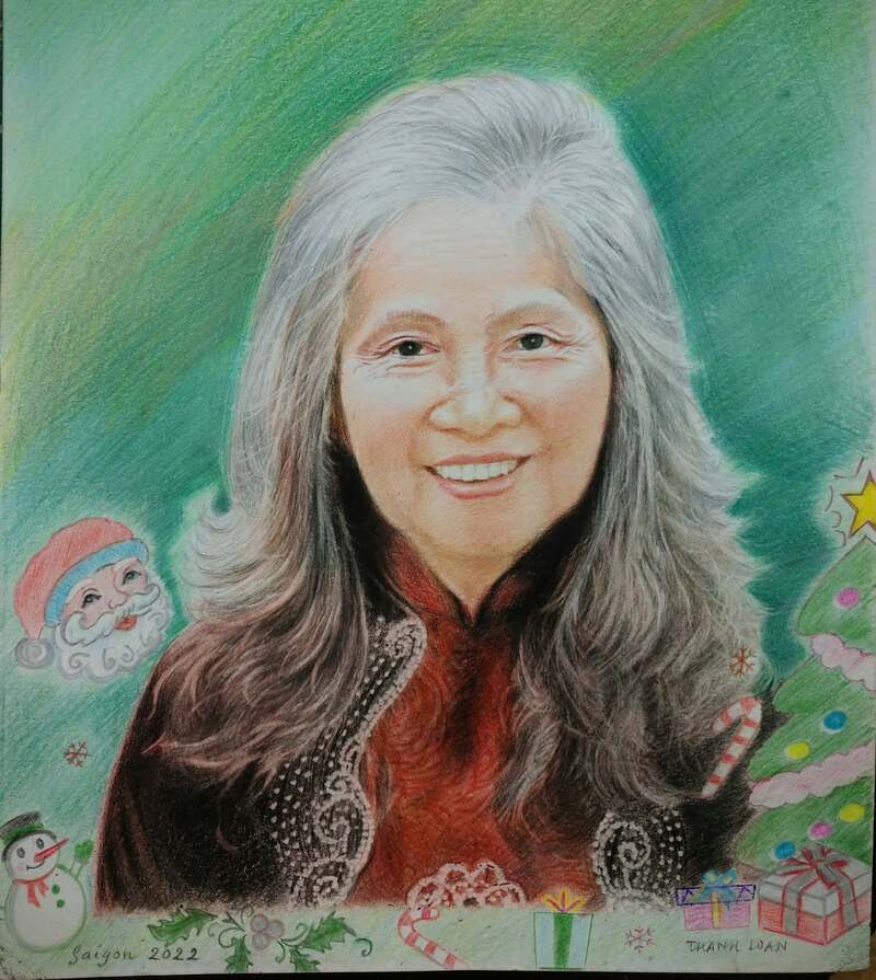 Tranh vẽ chân dung mẹ