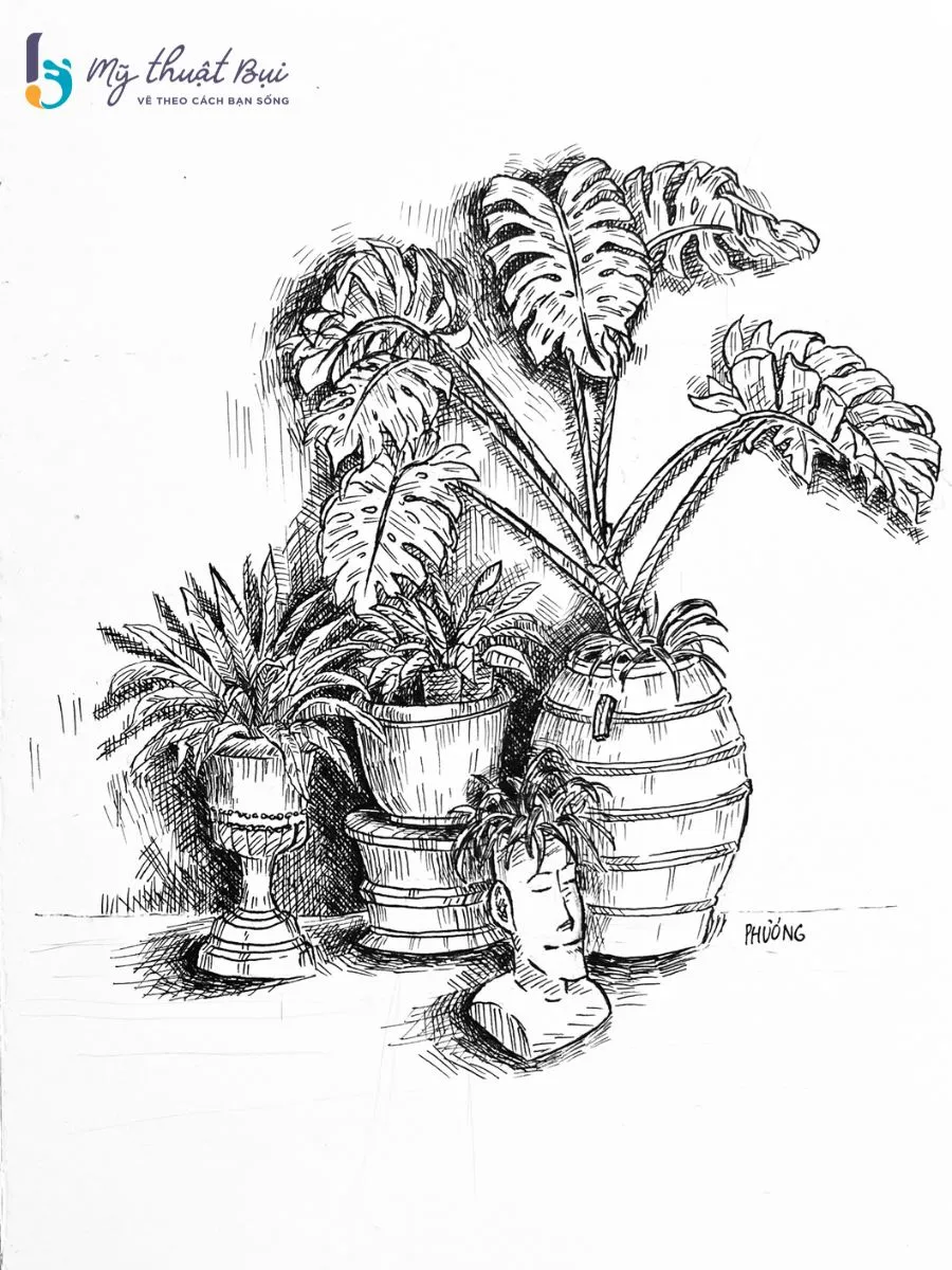 Tranh ký học cây 1 Tranh ký học cây 1