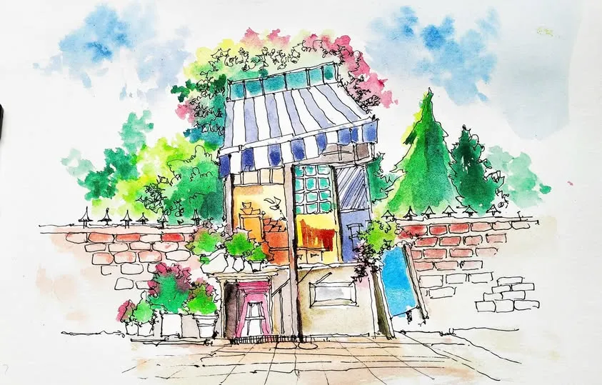 Tranh ký họa màu nước 2 Tranh ký họa màu nước 2