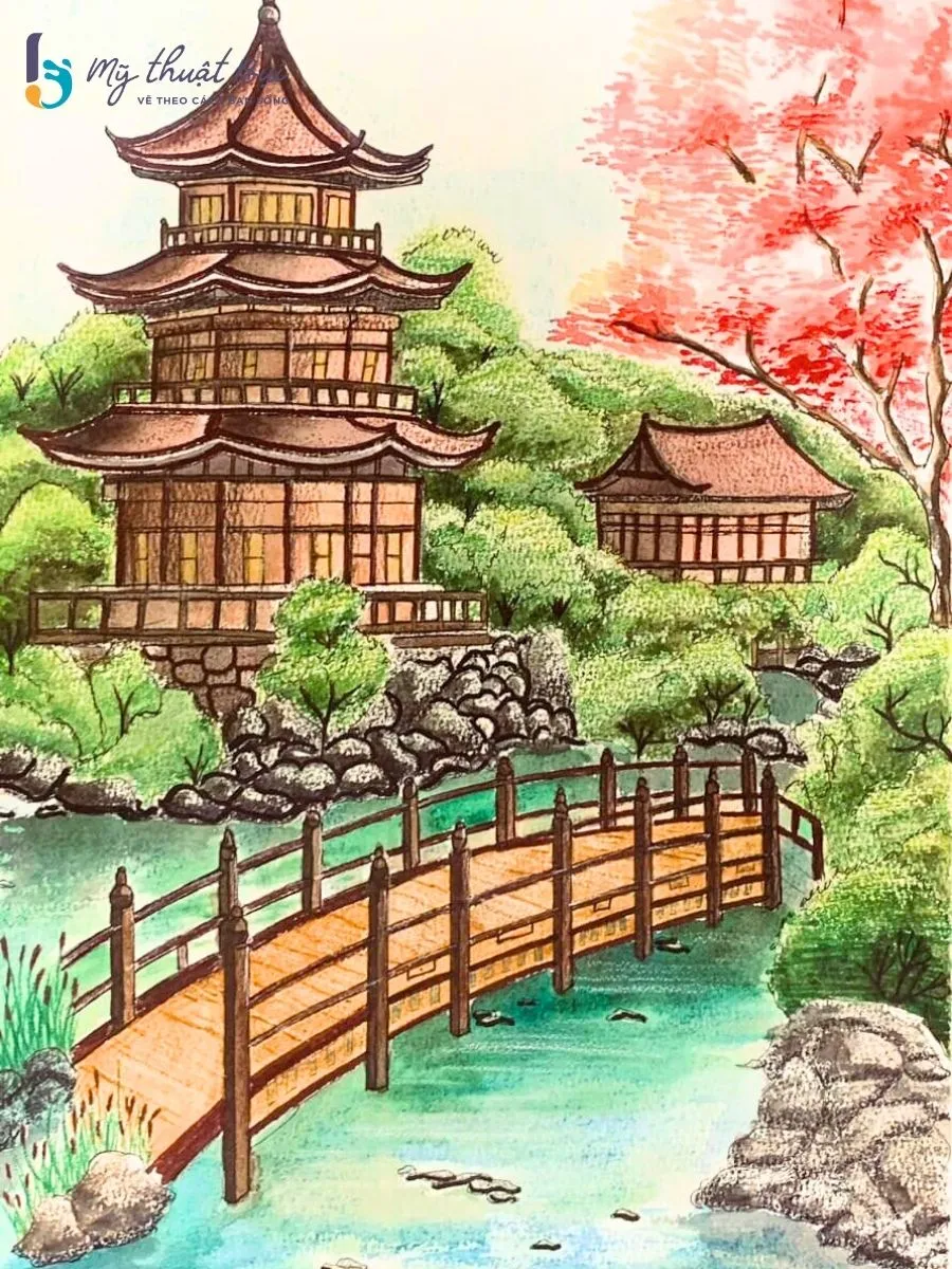 Tranh ký họa phong cảnh 2 Tranh ký họa phong cảnh 2