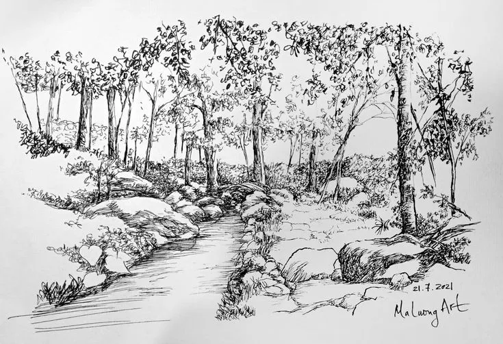 Tranh ký họa phong cảnh 6 Tranh ký họa phong cảnh 6