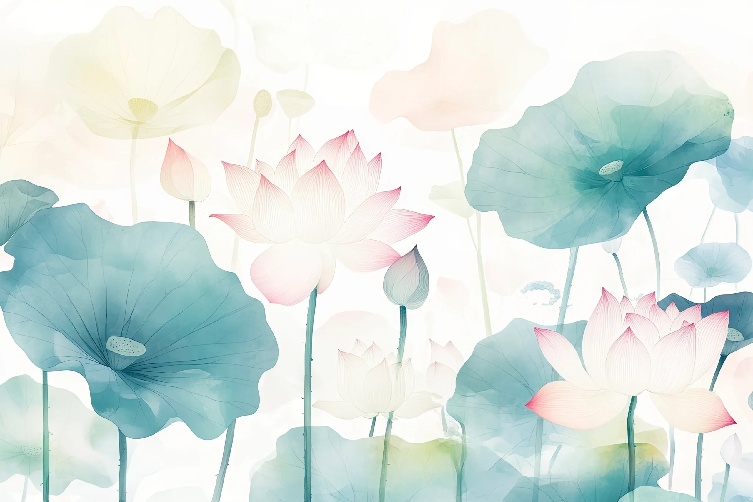 Tranh hoa sen phối màu pastel Tranh hoa sen phối màu pastel