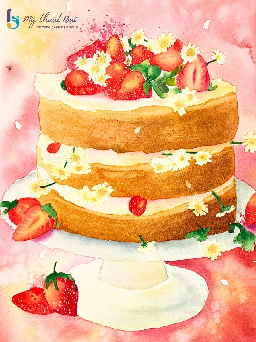 Tranh màu nước chủ đề ẩm thực