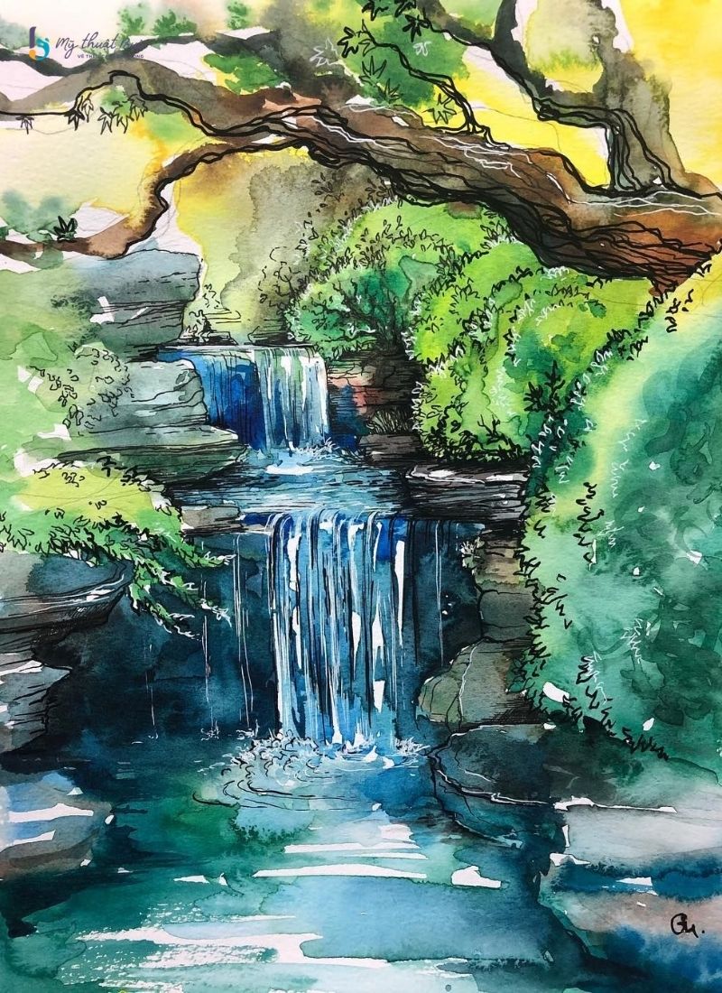 Tranh phong cảnh thiên nhiên màu nước