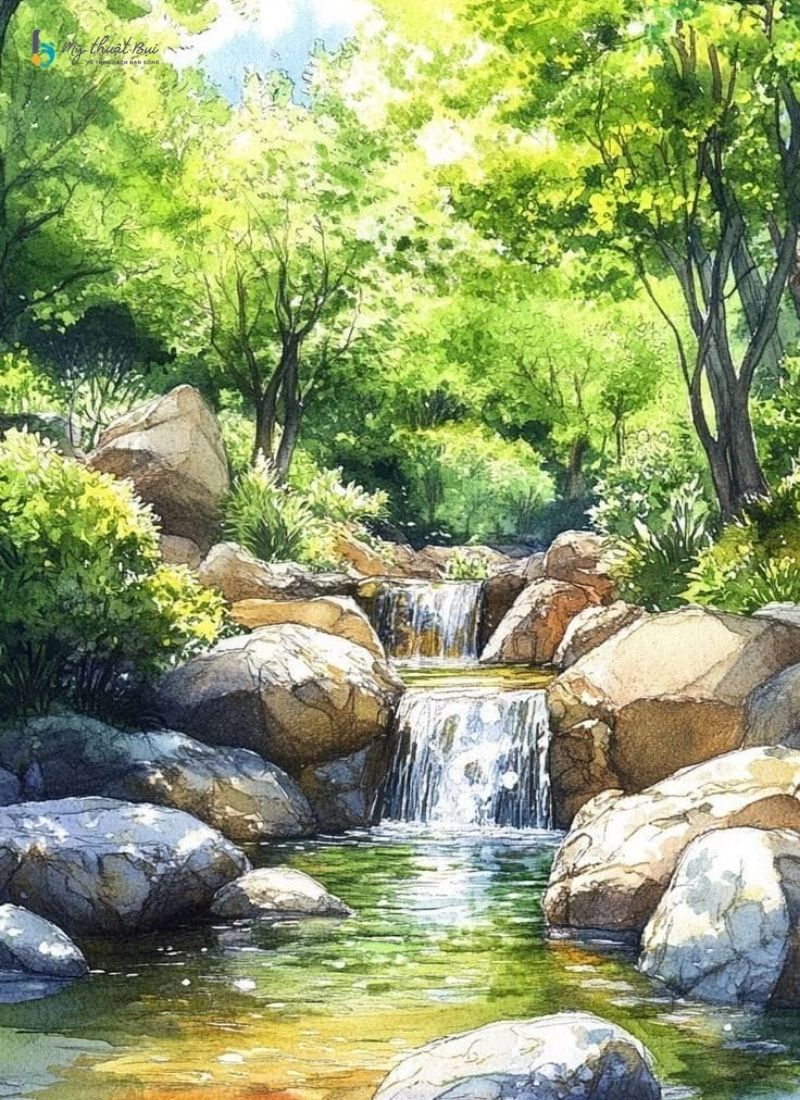 Tranh phong cảnh thiên nhiên màu nước