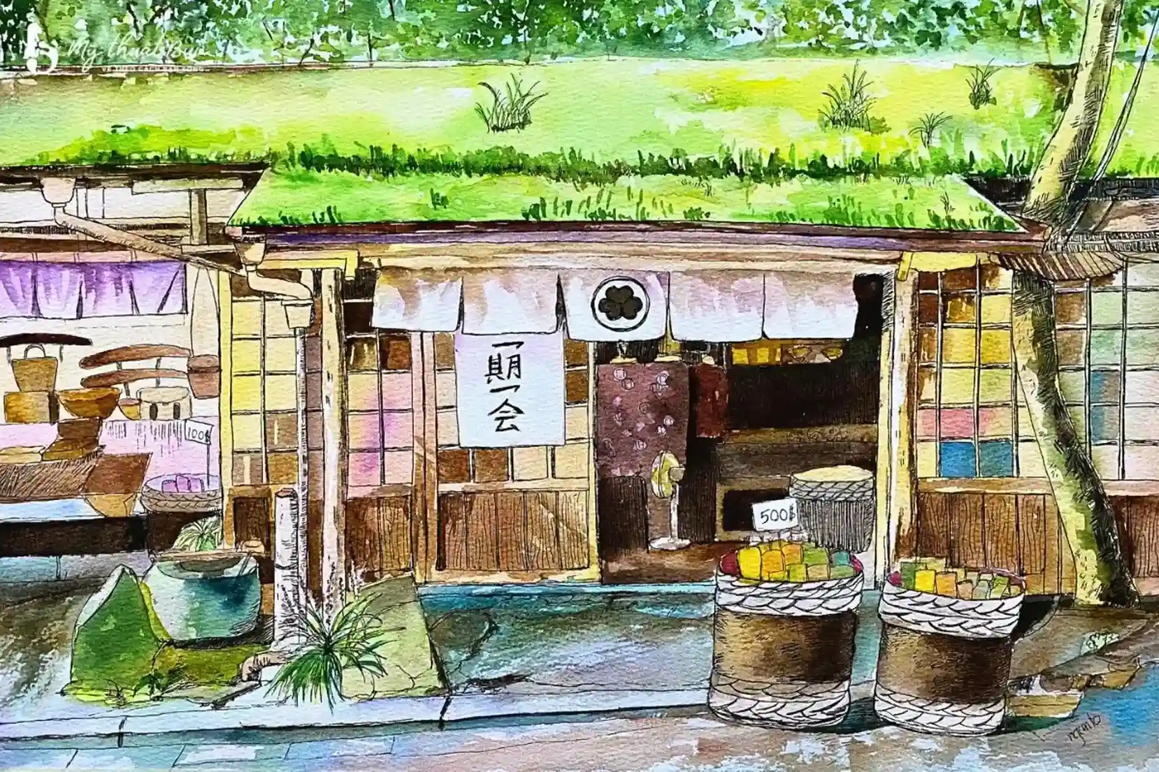 Tranh vẽ nhà Nhật Bản