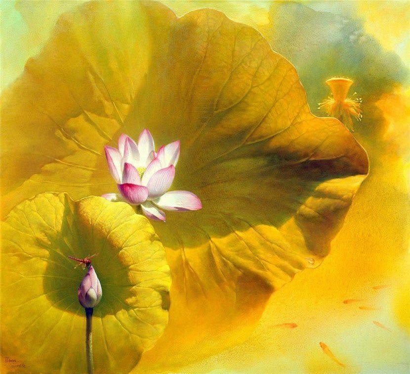 Tranh vẽ hoa sen đẹp