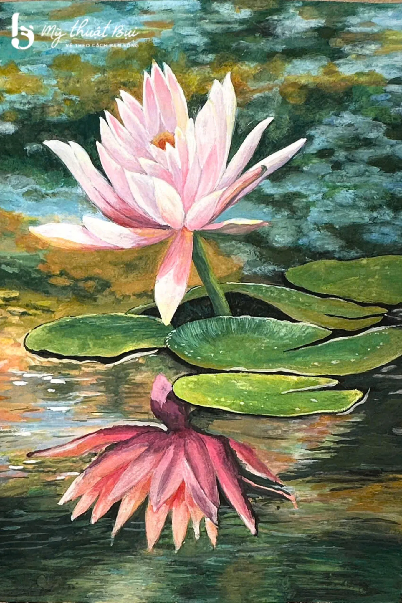 Tranh vẽ hoa sen 1