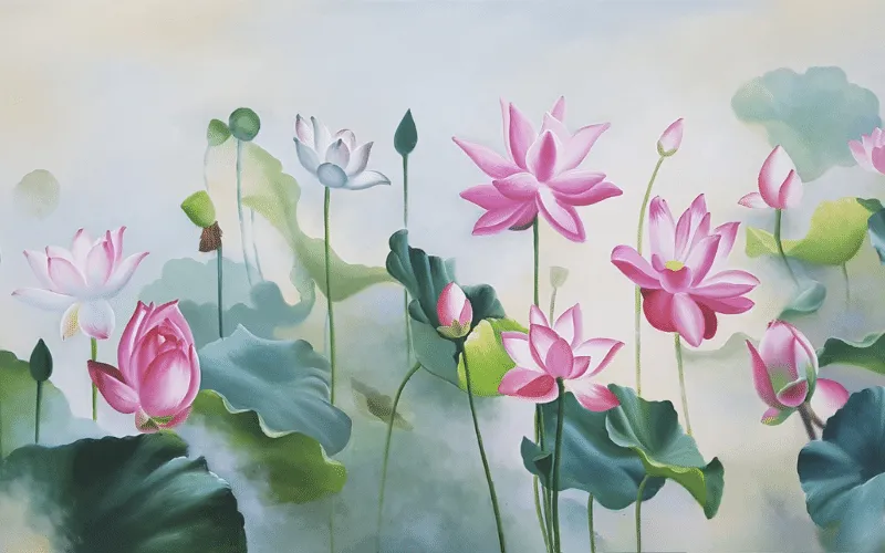 Tranh vẽ hoa sen 12