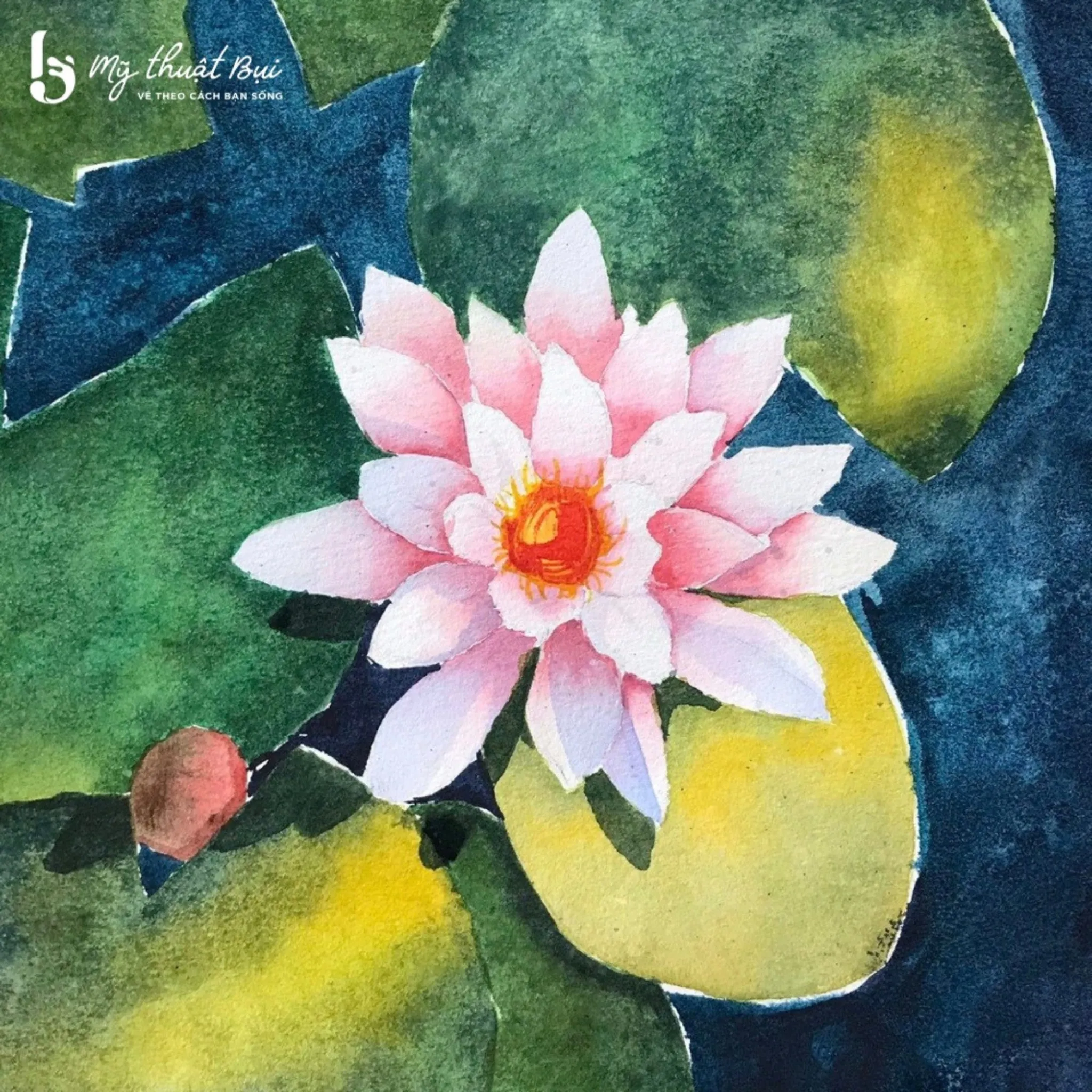 Tranh vẽ hoa sen 5