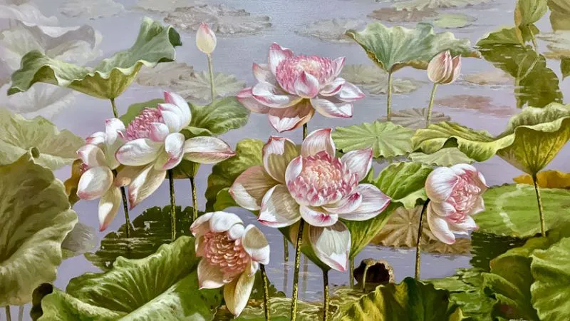 Tranh vẽ hoa sen 1