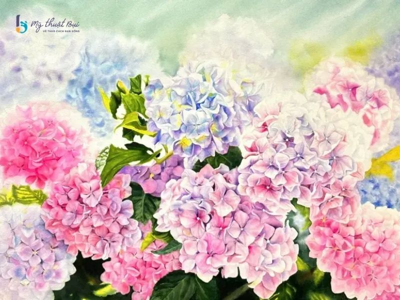 Tranh vẽ hoa bằng màu nước