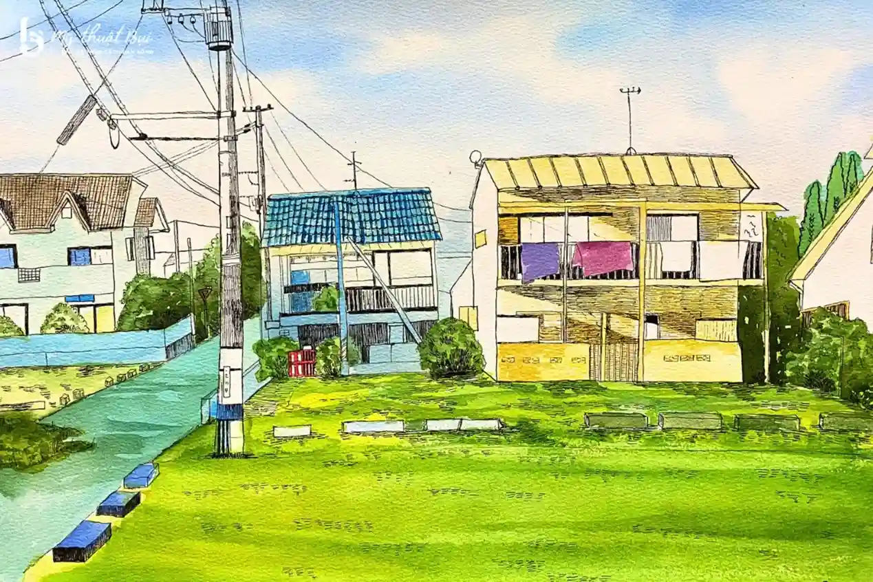 Tranh vẽ ngôi nhà