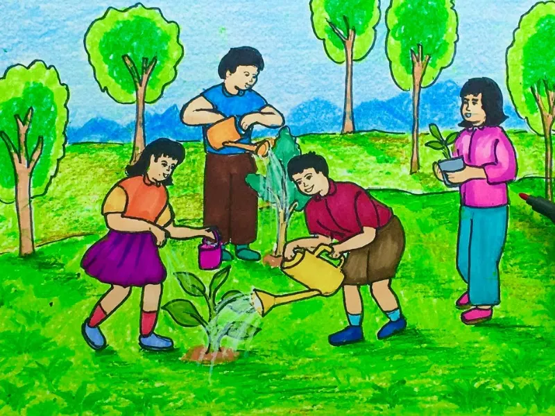 Vẽ tranh bảo vệ môi trường rừng