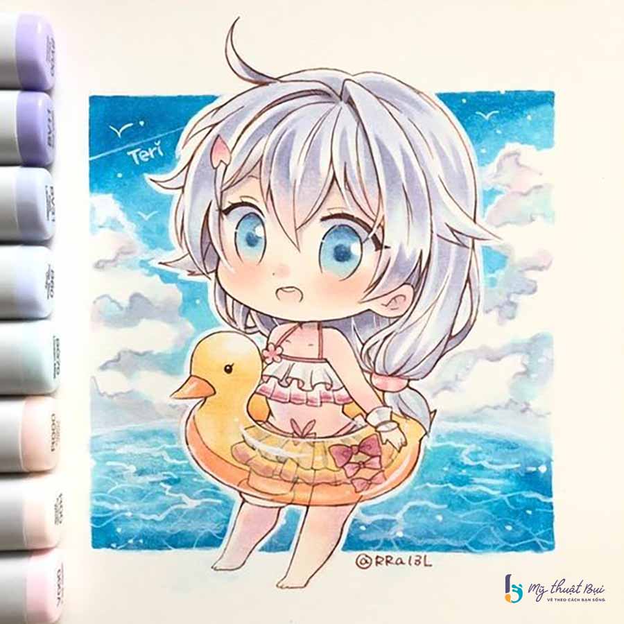 Tranh anime chibi dễ thương Tranh anime chibi dễ thương