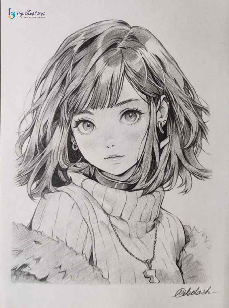 Ảnh anime đẹp cute đơn giản dễ vẽ 3