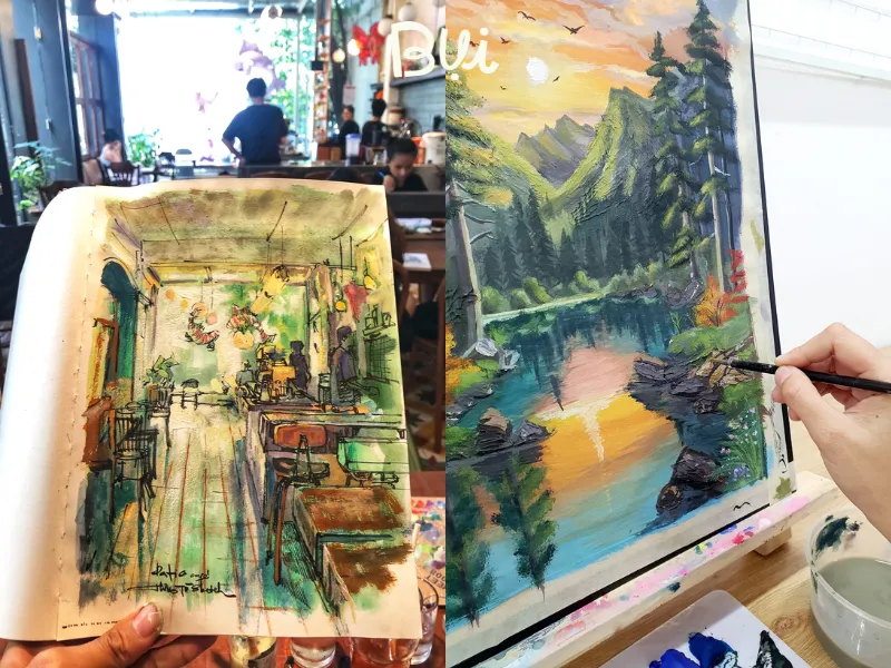 Lớp vẽ dạy nhiều chất liệu và chuyên đề