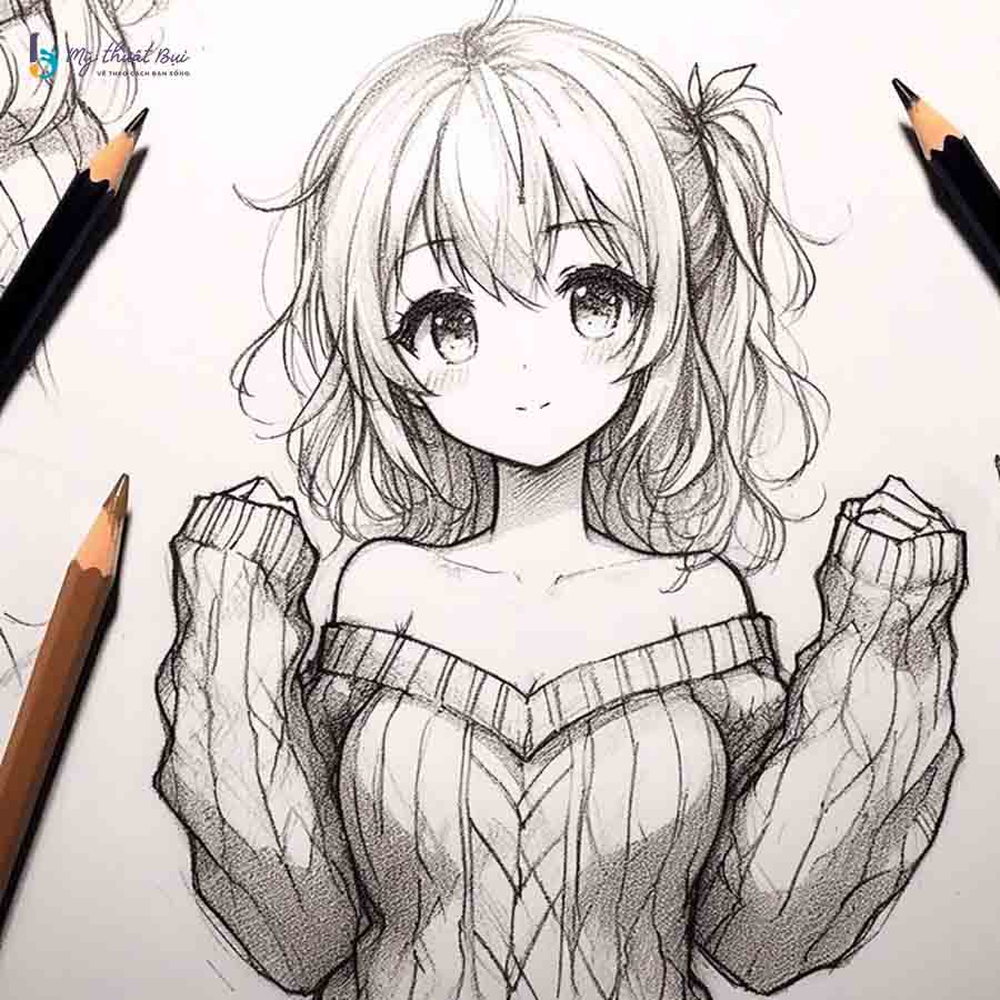 Tranh vẽ anime nữ đẹp Tranh vẽ anime nữ đẹp