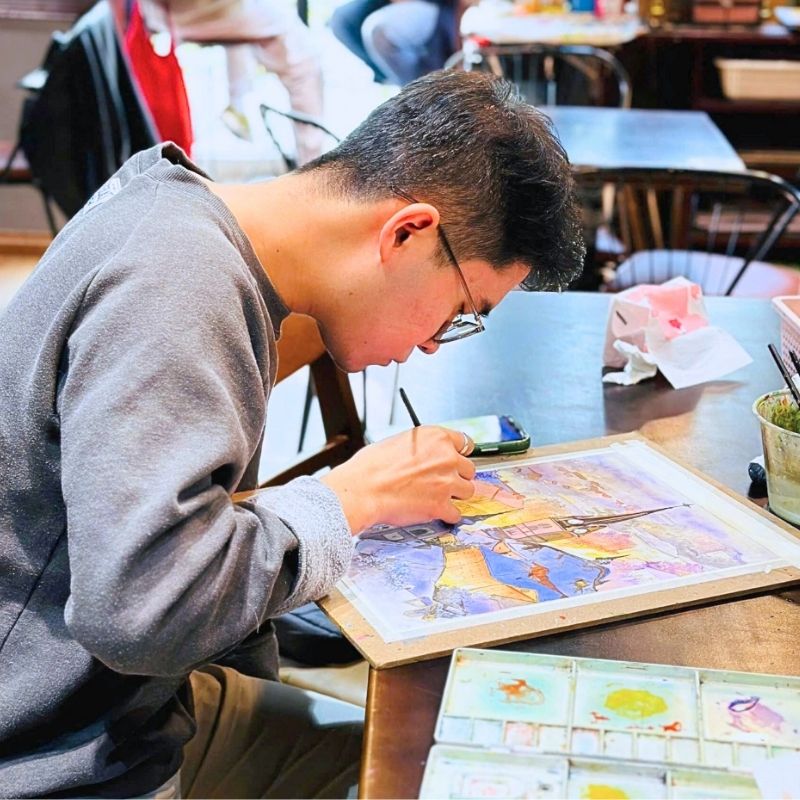 Hình ảnh học viên lớp vẽ Bụi Lớn cơ sở Cầu Giấy