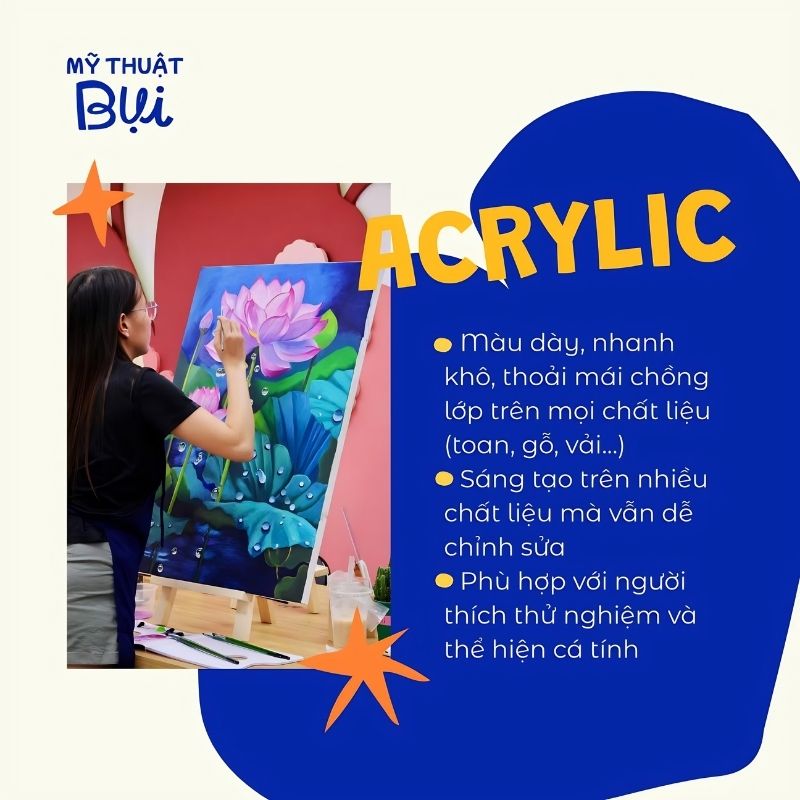 Lớp học vẽ màu acrylic