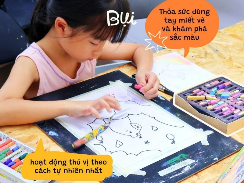 Sự thay đổi của bé sau khóa học vẽ tại Bụi Nhỏ