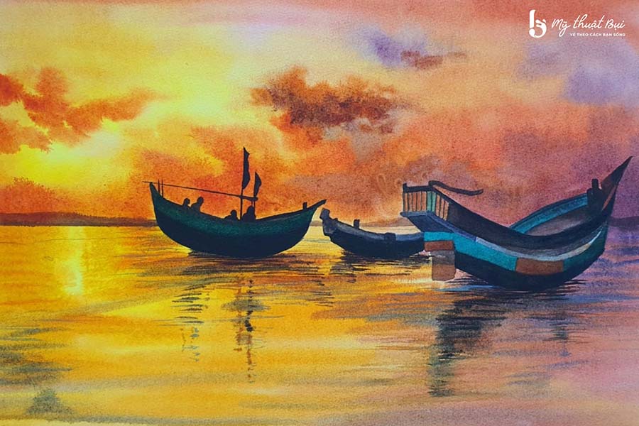 Tranh phong cảnh hoàng hôn 1