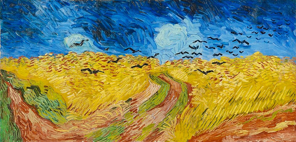 Tác phẩm Cánh đồng lúa mì với những con quạ (Wheatfield with Crows) của danh họa Vincent van Gogh, được cho là bức tranh cuối cùng của ông Tác phẩm Cánh đồng lúa mì với những con quạ (Wheatfield with Crows) của danh họa Vincent van Gogh, được cho là bức tranh cuối cùng của ông