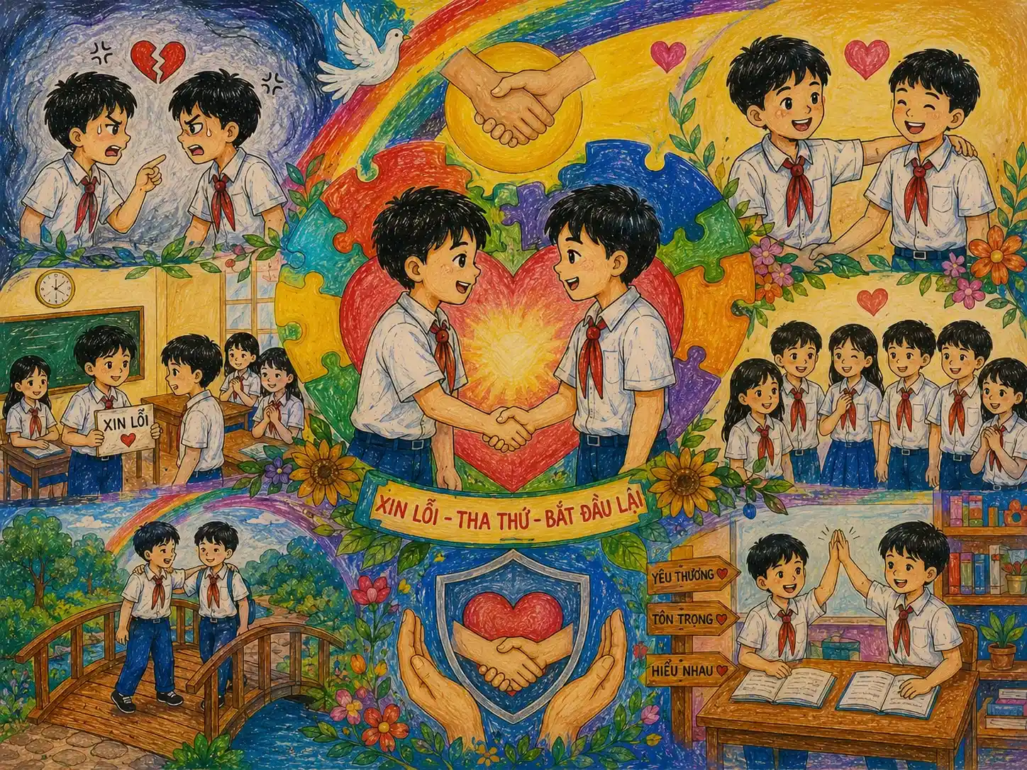 Vẽ tranh chống bạo lực học đường