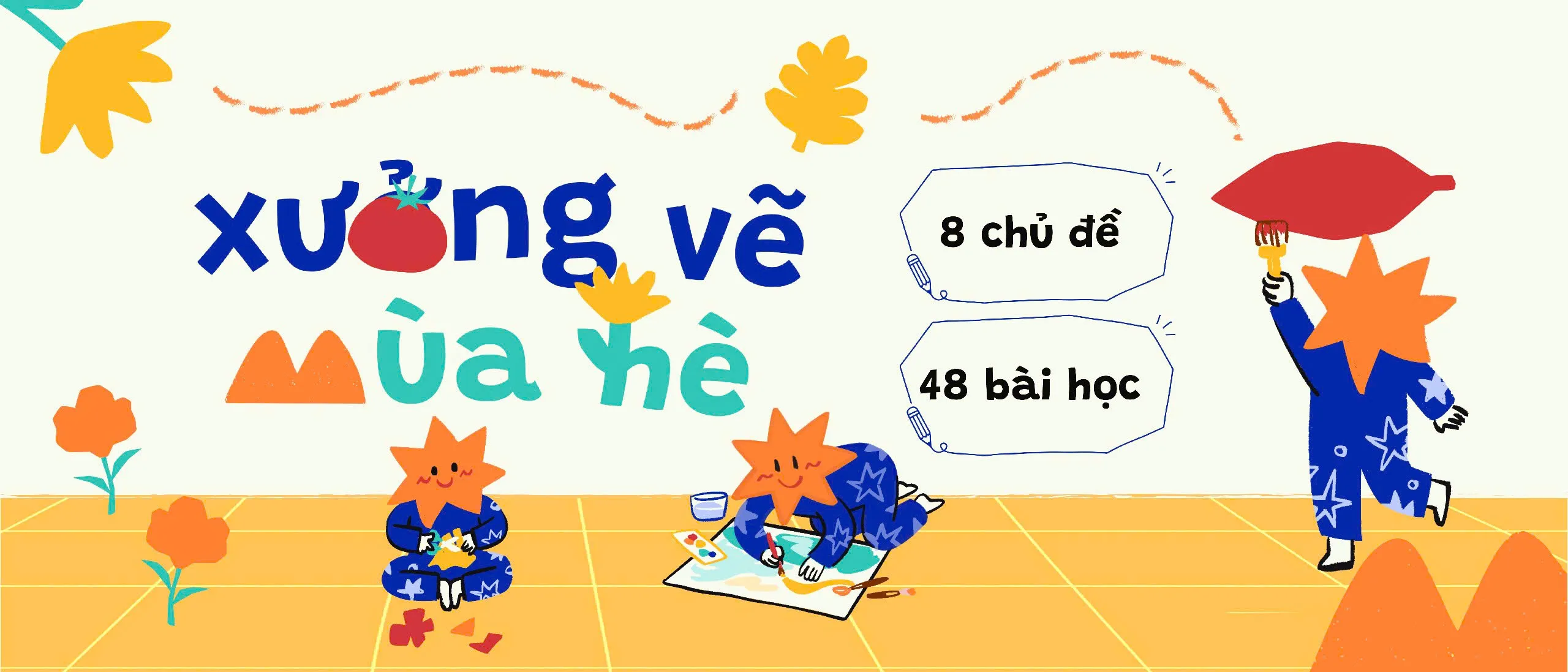 Banner trại hè cho bé Mỹ Thuật Bụi
