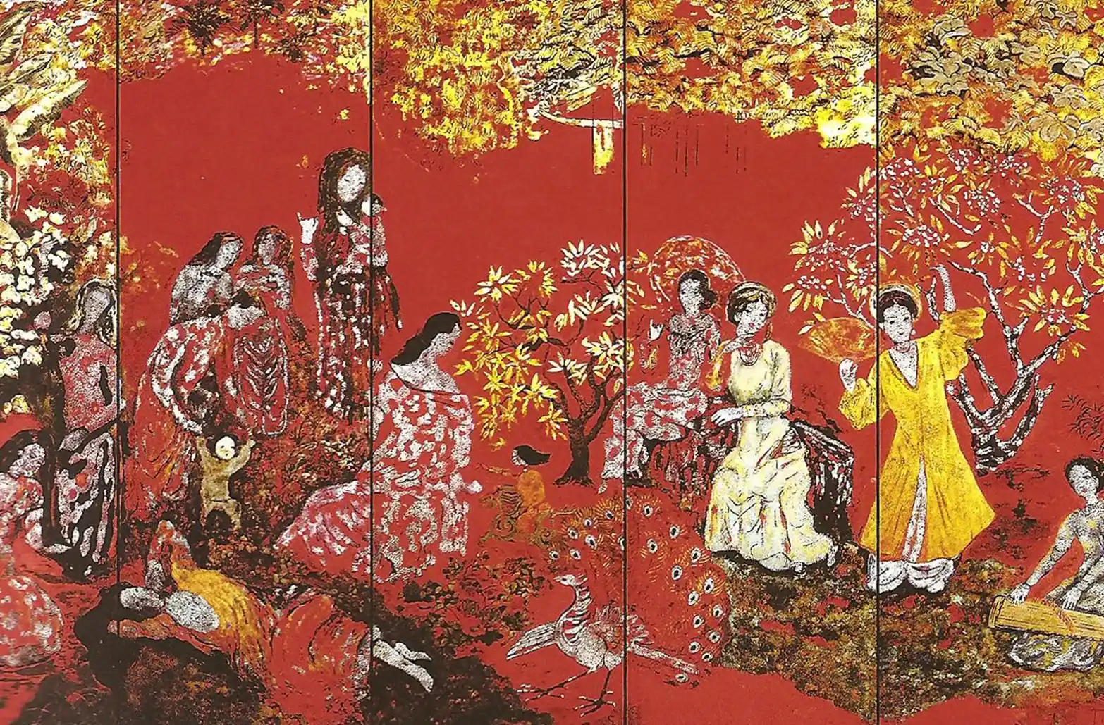 Bức tranh "Vườn Xuân Trung Nam Bắc"
